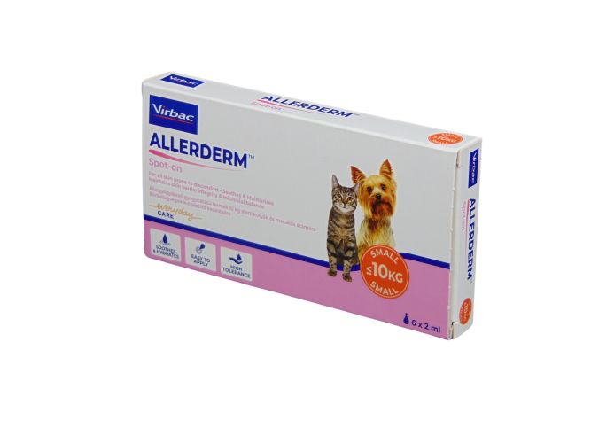 Virbac Allerderm Spot-On για σκύλους και γάτες κάτω των 10 kg 6 x  2 ml