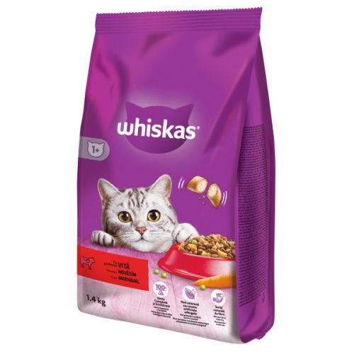 Whiskas ξηρή τροφή με βοδινό  1.4 kg