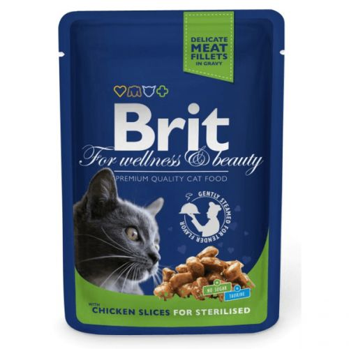 Brit Premium Cat Chicken Slices for Sterilised σε φακελάκι  100 g