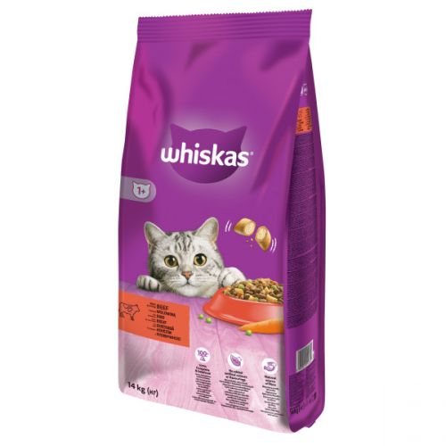 Whiskas ξηρή τροφή με βοδινό  14 kg