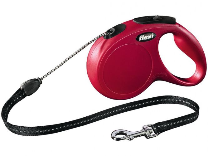 Flexi Classic M σχοινί λουρί σε διάφορα χρώματα, 5 μ  Piros 