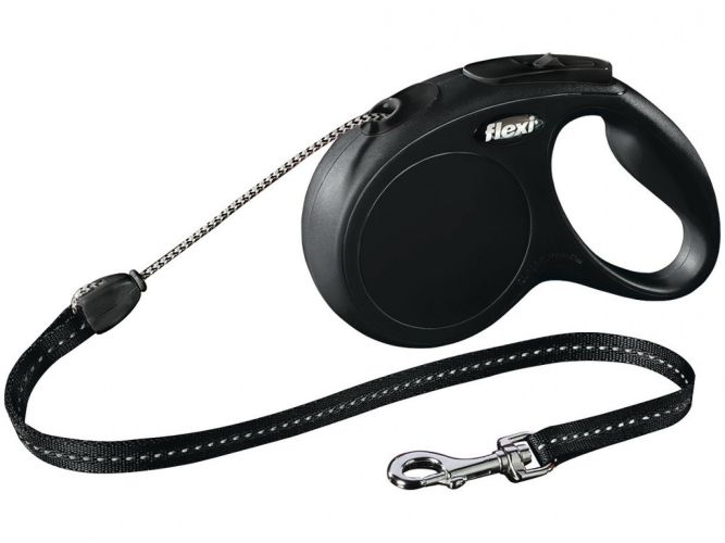 Flexi Classic M σχοινί λουρί σε διάφορα χρώματα, 5 μ  Fekete 