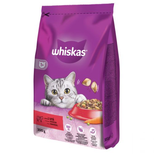 Whiskas ξηρή τροφή με βοδινό  300 g