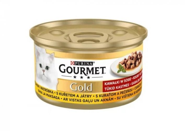 Gourmet Gold κομμάτια σε σάλτσα csirkével, szívvel és májjal   85 g