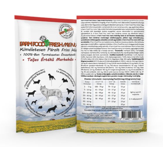 Farm Food Fresh Menu πλήρης τροφή με βοδινό  125 g