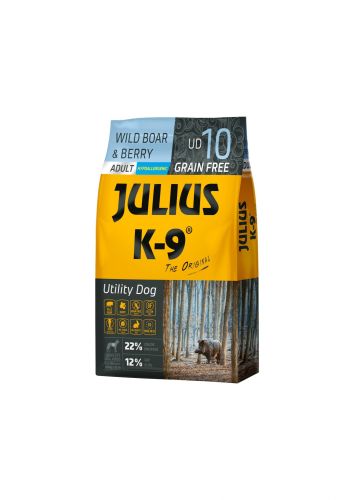 Julius K-9 Grain Free Adult Utility Dog - Αγριόχοιρος & Μούρα  10 kg