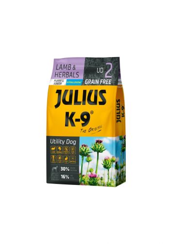 Julius K-9 Χωρίς Σιτηρά Κουτάβι & Νεαρό - Αρνί & Βότανα  10 kg