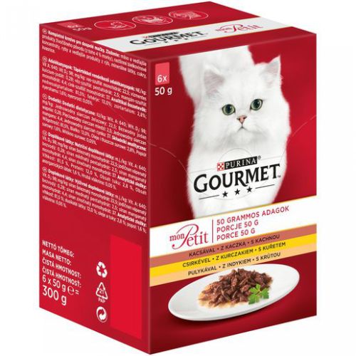 Gourmet Mon Petit υγρή τροφή για γάτες - πουλερικά 6 x  50 g