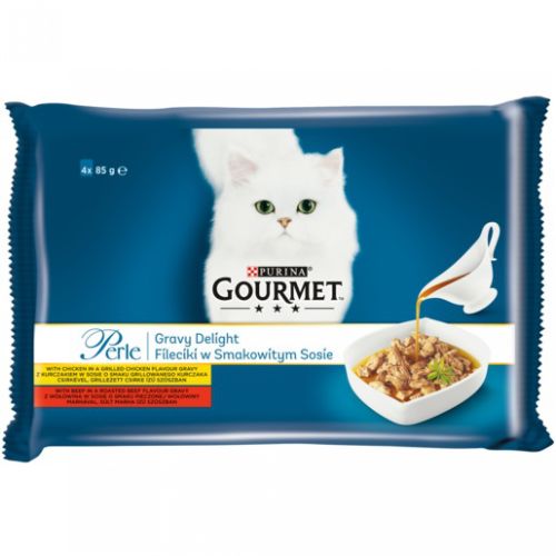 Gourmet Perle Σάλτσα Απόλαυσης κοτόπουλο και βοδινό 4 x  85 g
