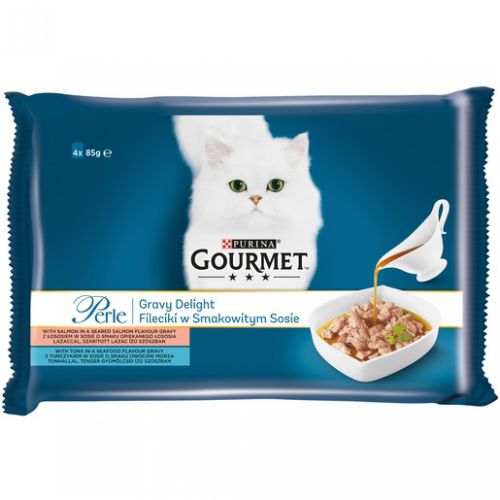 Gourmet Perle Gravy Delight σολομός και τόνος 4 x  85 g