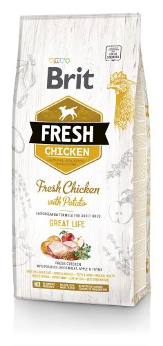 Brit Fresh Adult Great Life - Κοτόπουλο και πατάτα  12 kg