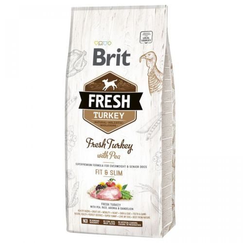 Brit Fresh Overweight & Senior Dogs Fit & Slim - Γαλοπούλα και αρακάς  12 kg