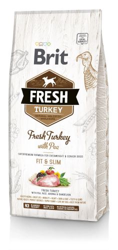 Brit Fresh Overweight & Senior Dogs Fit & Slim - Γαλοπούλα και αρακάς  2.5 kg