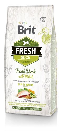 Brit Fresh Ενεργοί Σκύλοι Τρέξιμο & Εργασία - Πάπια και Κεχρί  2.5 kg