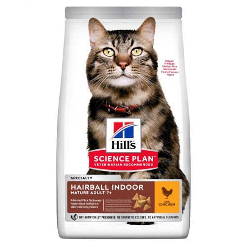 Hill's Science Plan Mature Adult 7+ Hairball Indoor ξηρή τροφή  1.5 kg