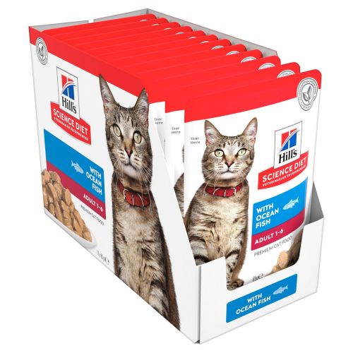 Hill's Science Plan Adult υγρή τροφή γάτας, ψάρι 12 x  85 g