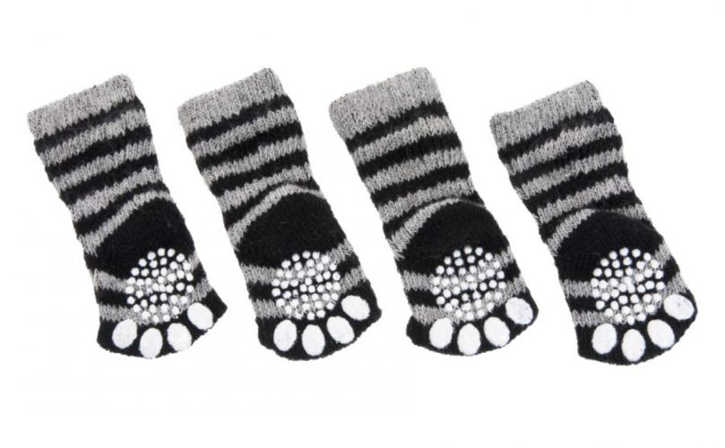 Flamingo Κάλτσες Σκύλου - Μαύρο/Γκρι s-es   4 db