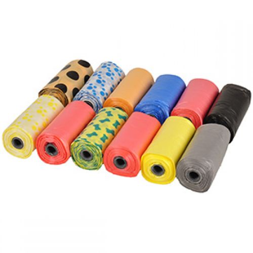 Flamingo σακούλες συλλογής περιττωμάτων σκύλου - πολύχρωμες 12 x  20 db