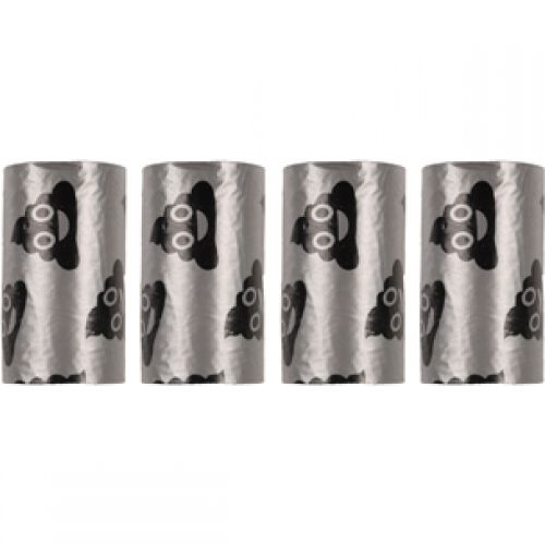 Flamingo εξαιρετικά ανθεκτική σακούλα περισυλλογής σκυλίσιων περιττωμάτων - με ασημένιο σχέδιο 4 x  15 db