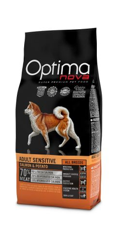 Visán Optimanova Dog Ενήλικο Ευαίσθητο Σολομός & Πατάτα  12 kg