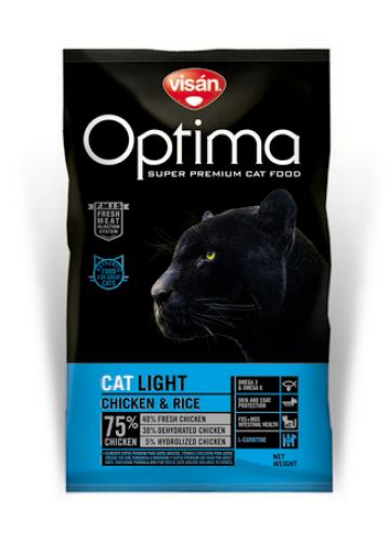 Visán Optimanova Cat Light Κοτόπουλο & Ρύζι  8 kg