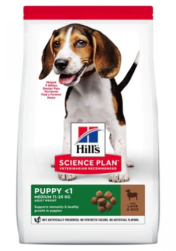 Hill's Science Plan Puppy Medium ξηρή τροφή σκύλου, αρνί και ρύζι  18 kg