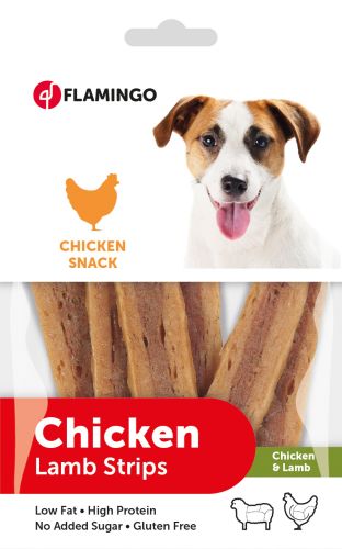 Flamingo Σνακ Κοτόπουλο - Λωρίδες Κοτόπουλου και Αρνιού  85 g