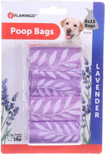 Flamingo σακούλα συλλογής σκυλίσιων περιττωμάτων - λεβάντα 8 x  15 db