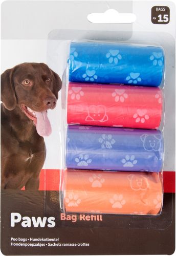 Flamingo Σακουλάκι συλλογής σκυλίσιων απορριμμάτων - σχέδιο πατούσας 4 x  15 db