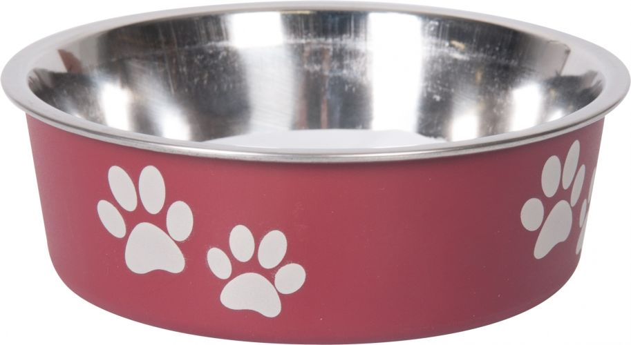 Flamingo Bella Kena Μεταλλικό μπολ σκύλου - κόκκινο  450 ml
