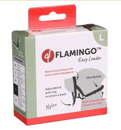 Flamingo Easy Leader szájszíj - fekete  40 cm / 50-65 cm