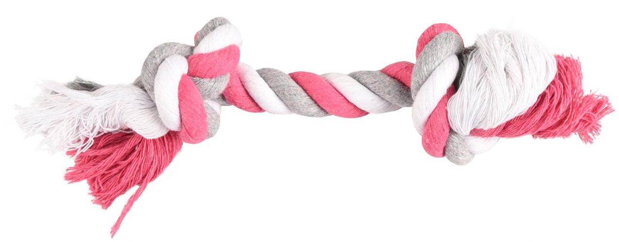 Flamingo Jim Playing Rope - σχοινί μάσησης 2 κόμπων, ροζ 22 cm   1 db