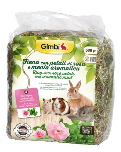 Gimbi σανός με ροδοπέταλα και μέντα  500 g