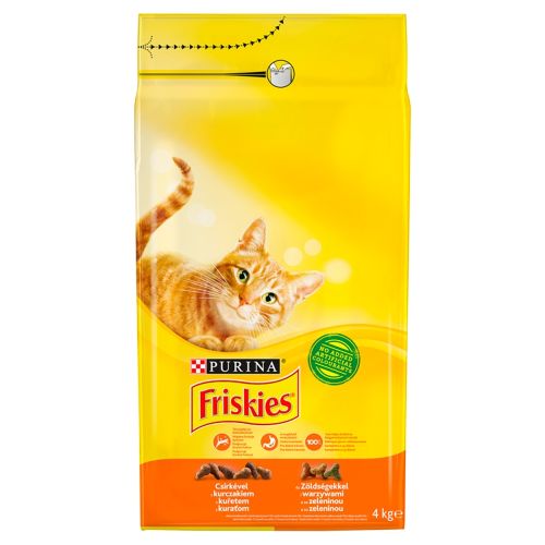 Friskies ξηρή τροφή γάτας - με κοτόπουλο και προσθήκη λαχανικών  4 kg