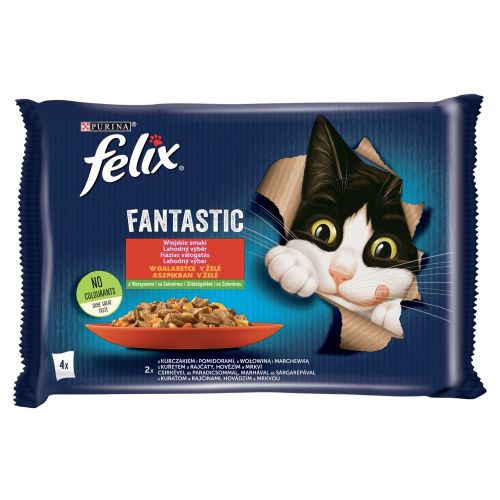Felix Fantastic Házias Válogatás csirkével, marhával és zöldségekkel 4 x  85 g