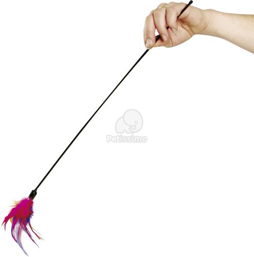 Flamingo színes tollas pálca macskajáték  59 cm