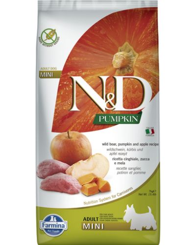 N&D Pumpkin Dog Adult Mini Αγριογούρουνο & Μήλο  7 kg