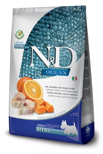 N&D Ocean Dog Adult Mini Codfish, Pumpkin & Orange  7 kg