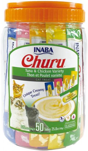 Inaba Cat Churu Πουρές - τόνος και κοτόπουλο μείγμα 50 τεμ. 50 x  14 g