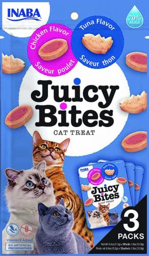 Inaba Cat Juicy Μπουκιές - τόνος και κοτόπουλο 3 x  11.3 g