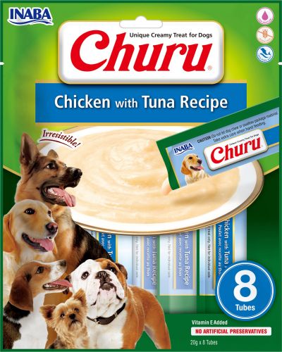 Inaba Dog Churu Πουρές - κοτόπουλο με τόνο 8 x  20 g
