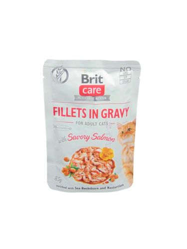 Brit Care Cat Φιλέτα σε Σάλτσα - Σολομός  85 g