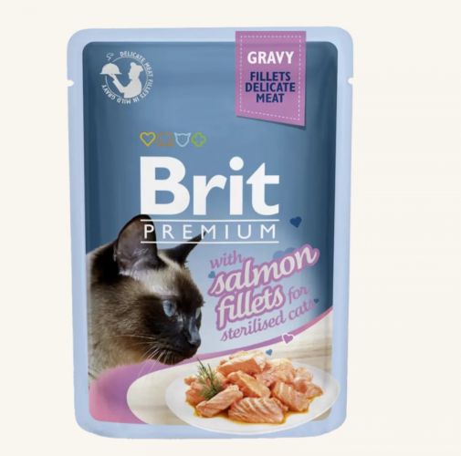 Brit Premium Cat Σάλτσα - Φιλέτα Σολομού  85 g