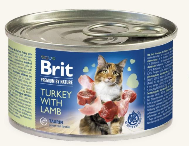 Brit Premium by Nature Cat - Γαλοπούλα με Αρνί  200 g