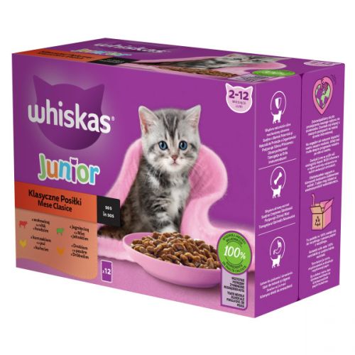 Whiskas φακελάκια 12 pack τροφή για γατάκια με κρεμώδη γεύση 12x85 γρ 12 x  85 g