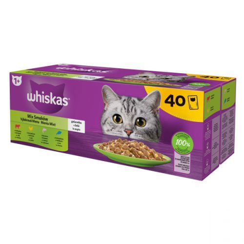 Whiskas φακελάκια με ποικιλία ψαριών και κρεάτων 40 x  85 g
