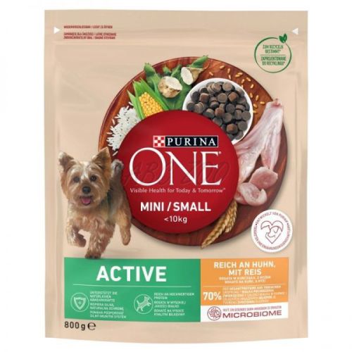 Purina ONE Mini Active száraz kutyaeledel - csirke  800 g