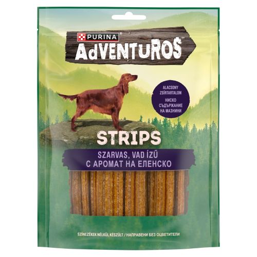 Purina Adventuros Strips λιχουδιά σκύλου με γεύση ελαφιού  90 g