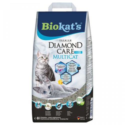 GimCat Biokat's Diamond Care Πολλαπλών Γαιών Φρέσκο αμμοδόχος  8 l