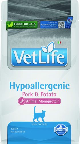 Vet Life Cat Υποαλλεργική Χοιρινό & Πατάτα  400 g